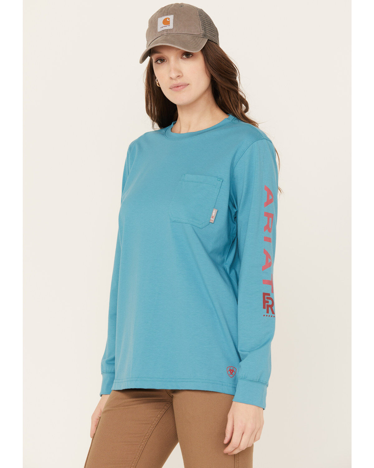 Ariat Women's FR Stretch Logo Long Sleeve Work Shirt