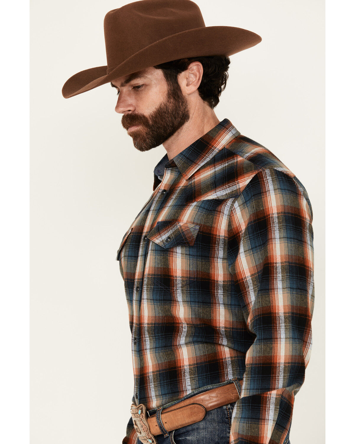 Cody James Men's Santa Cruz Plaid Print Long Sleeve Snap Flannel Shirt - Big