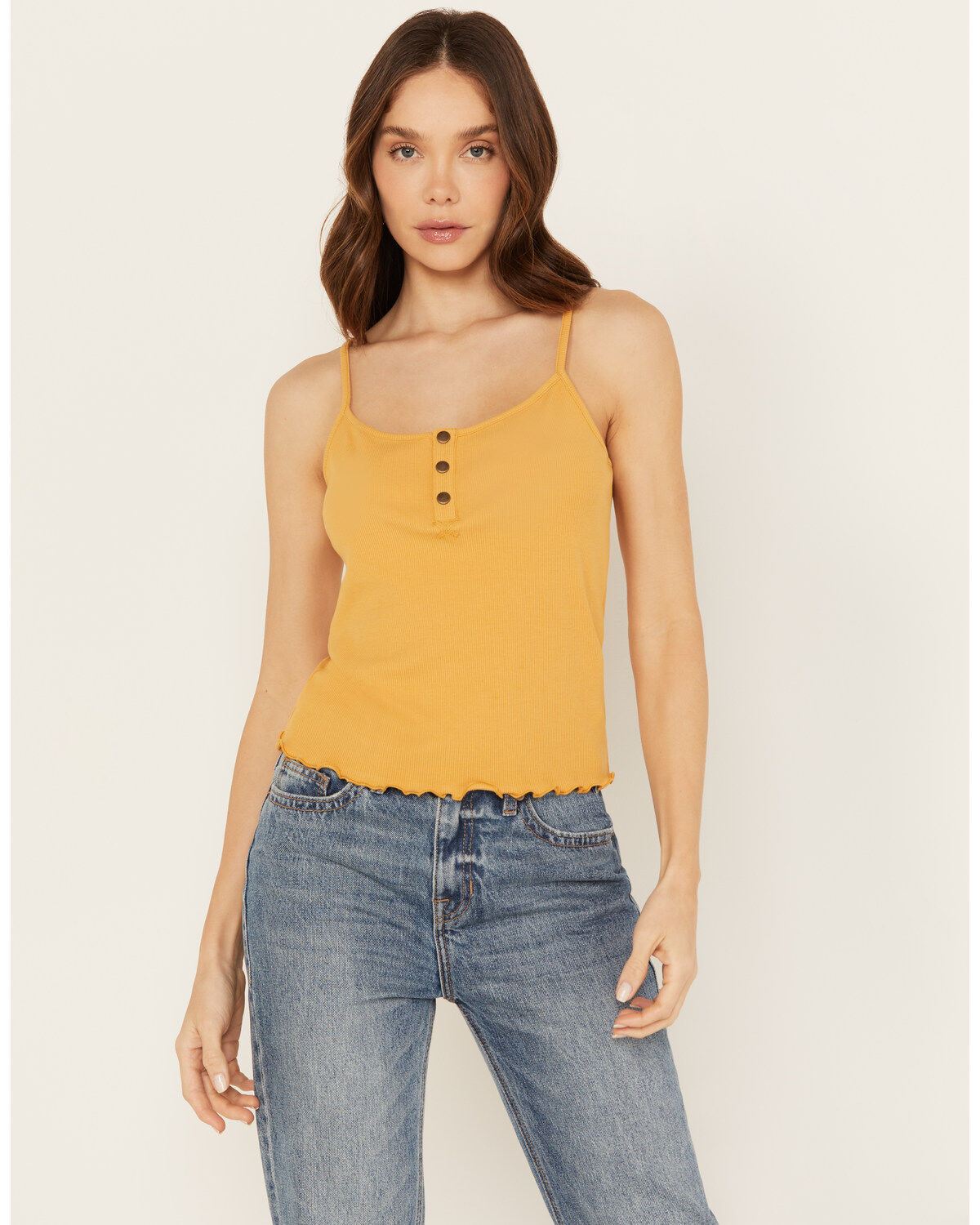 Cleo + Wolf Women's Rib Knit Henley Tank