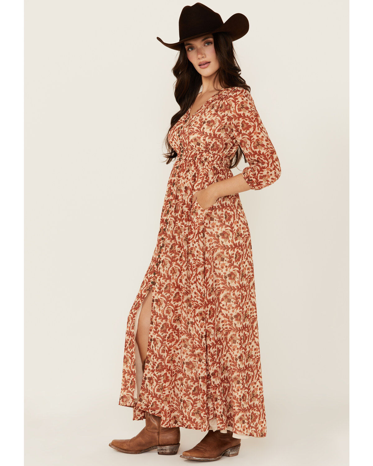 Shyanne Women's Chiffon Floral Print Maxi Dress
