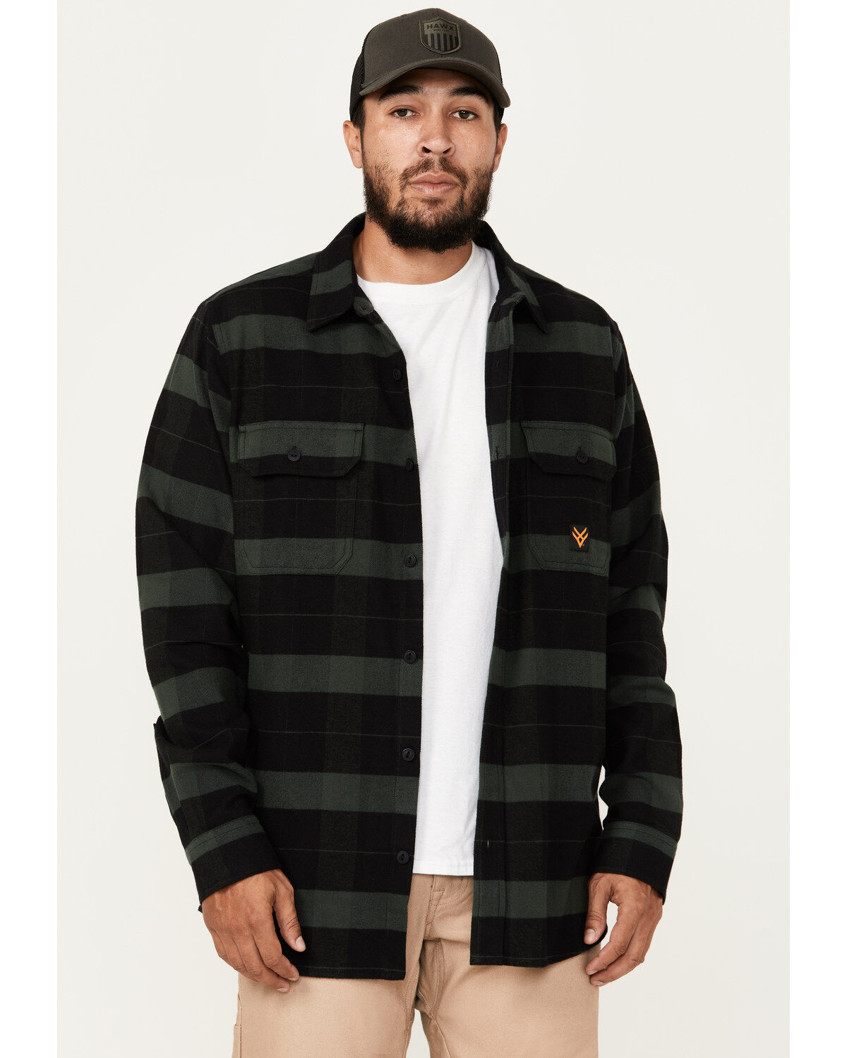 Hawx Men's Flannel Button-Down Work Shirt