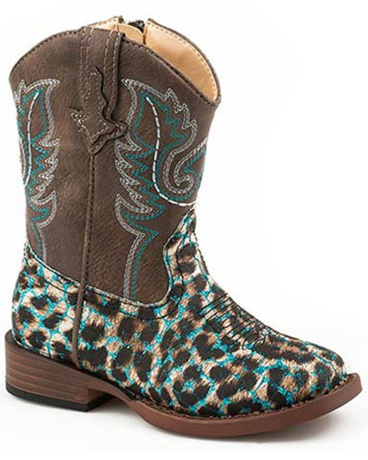 Roper Toddler Girls' Leopard Glitter Western Boots - Square Toe