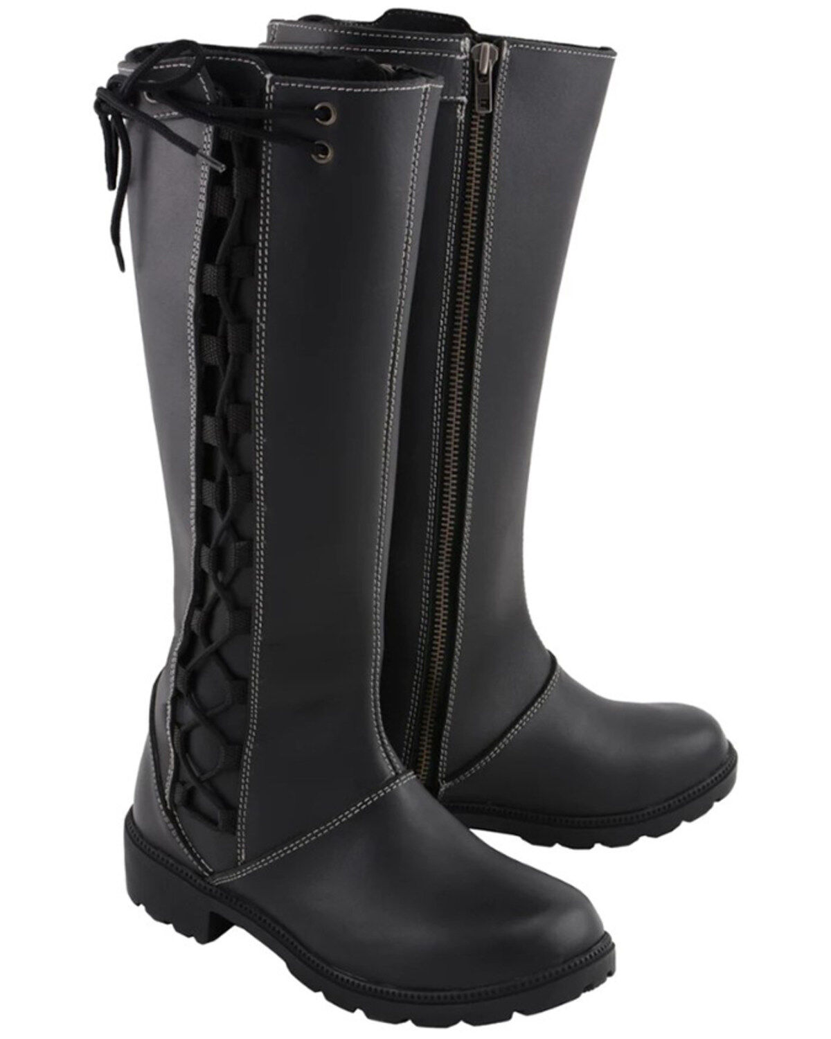 Milwaukee Leather Women's 17" Lace Side Waterproof Leather Boots