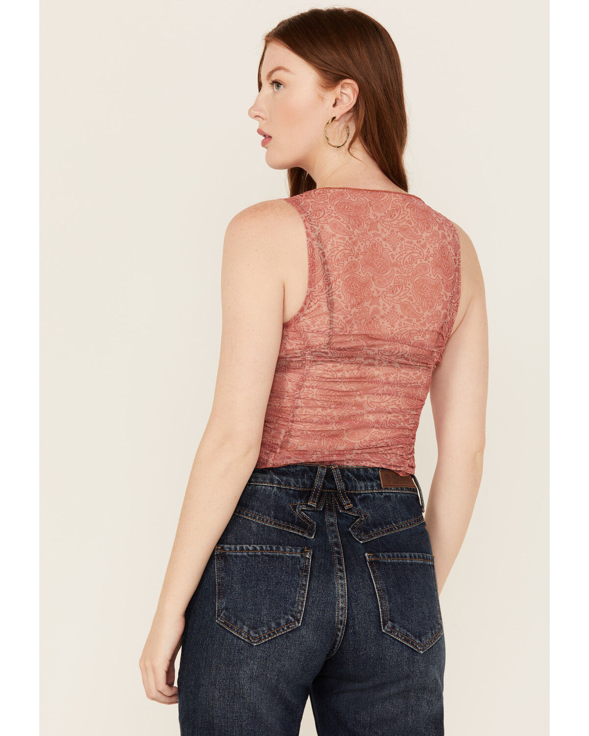 Rock & Roll Denim Women's Paisley Print Mesh Tank