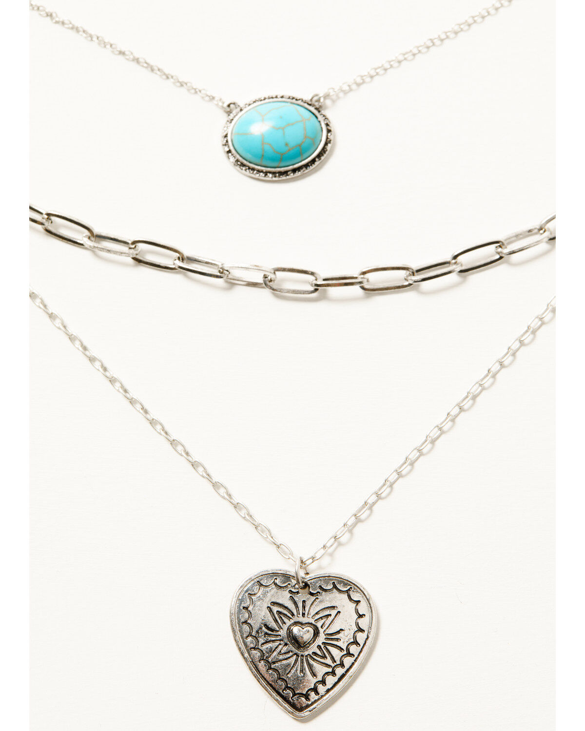 Shyanne Women's Heart And Stone Layered Necklace