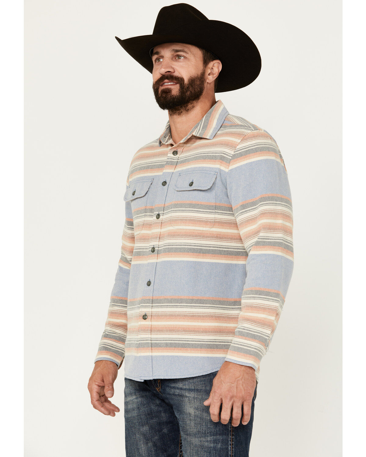 Pendleton Men's Beach Shack Plaid Print Long Sleeve Button-Down Western Shirt