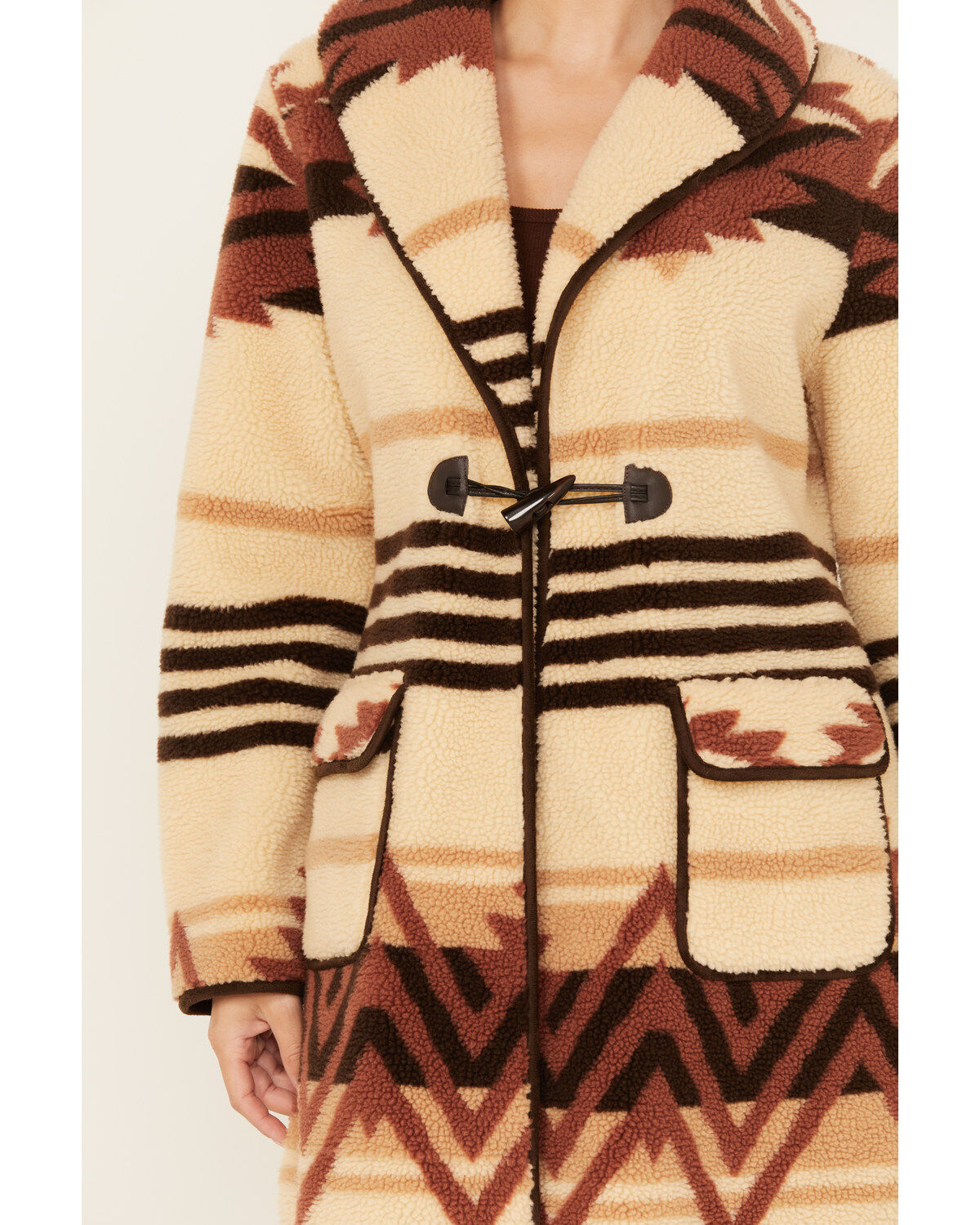 Tasha Polizzi Women's Enchanted Southwestern Print Sherpa Blanket Coat