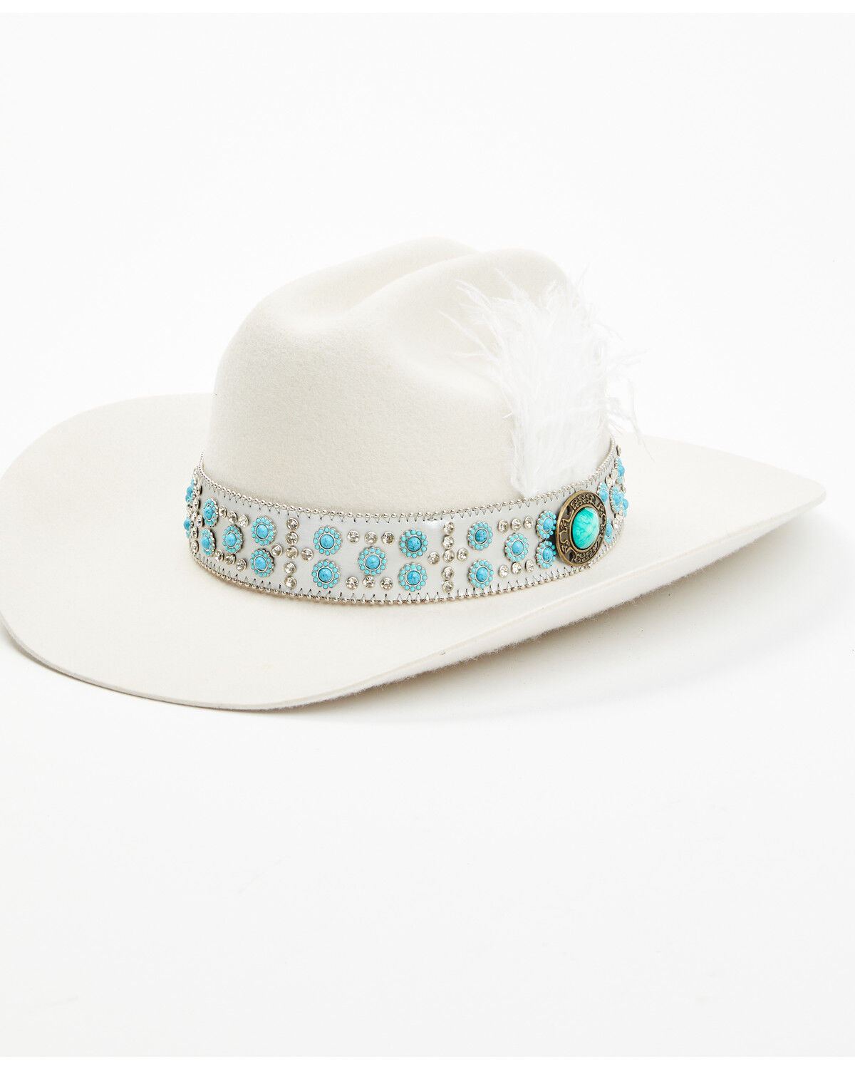 Shyanne Women's Beaded and Feather Embellished Felt Cowboy Hat