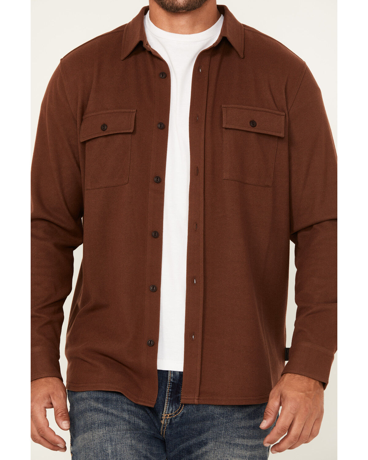 Brothers and Sons Men's Kelcy Herringbone Long Sleeve Button-Down Western Shirt