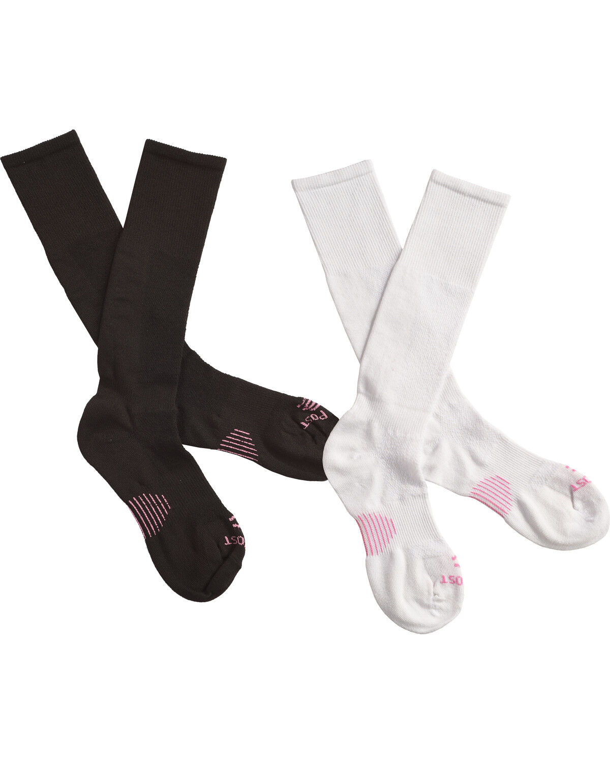Dan Post Women's Cowgirl Certified Sleek Thin Socks - Black and White
