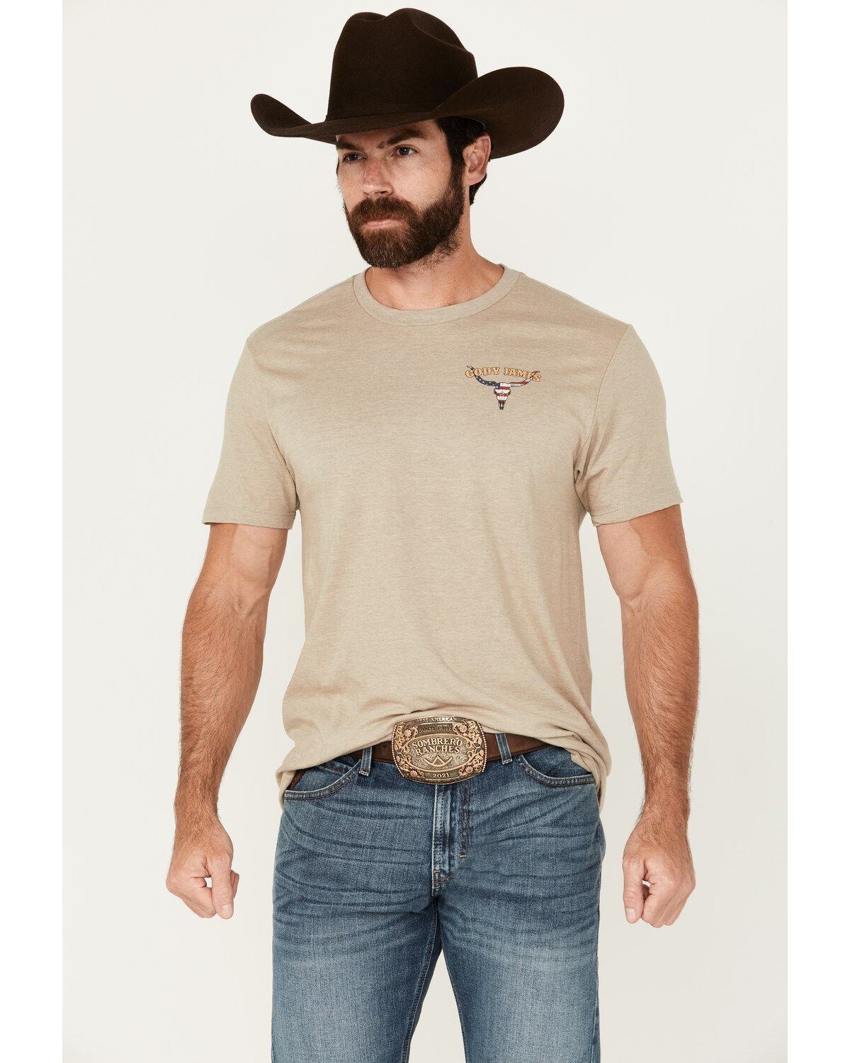 Cody James Men's Skull and Roses Short Sleeve Graphic T-Shirt