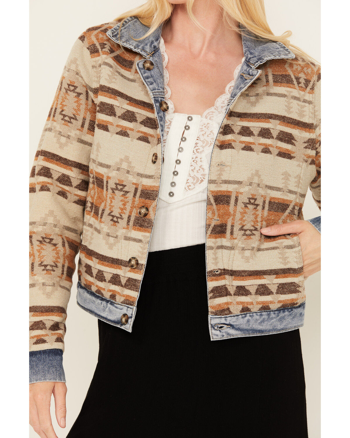 Idyllwind Women's Barton Reversible Denim Blanket Jacket