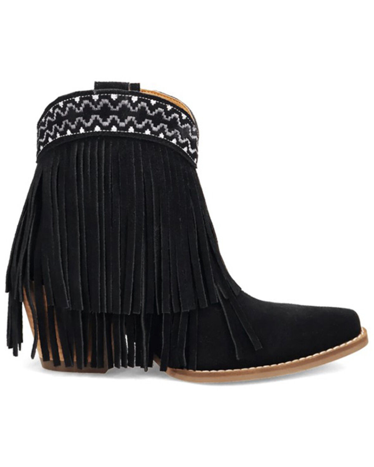 Dingo Women's Tapadero Suede Fringe Western Booties - Round Toe