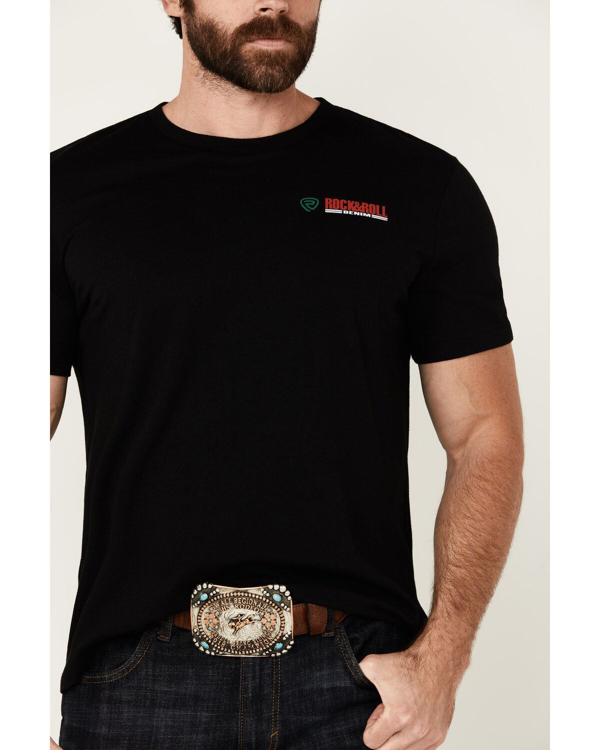 Rock & Roll Denim Men's Mexico Flag Short Sleeve Graphic T-Shirt