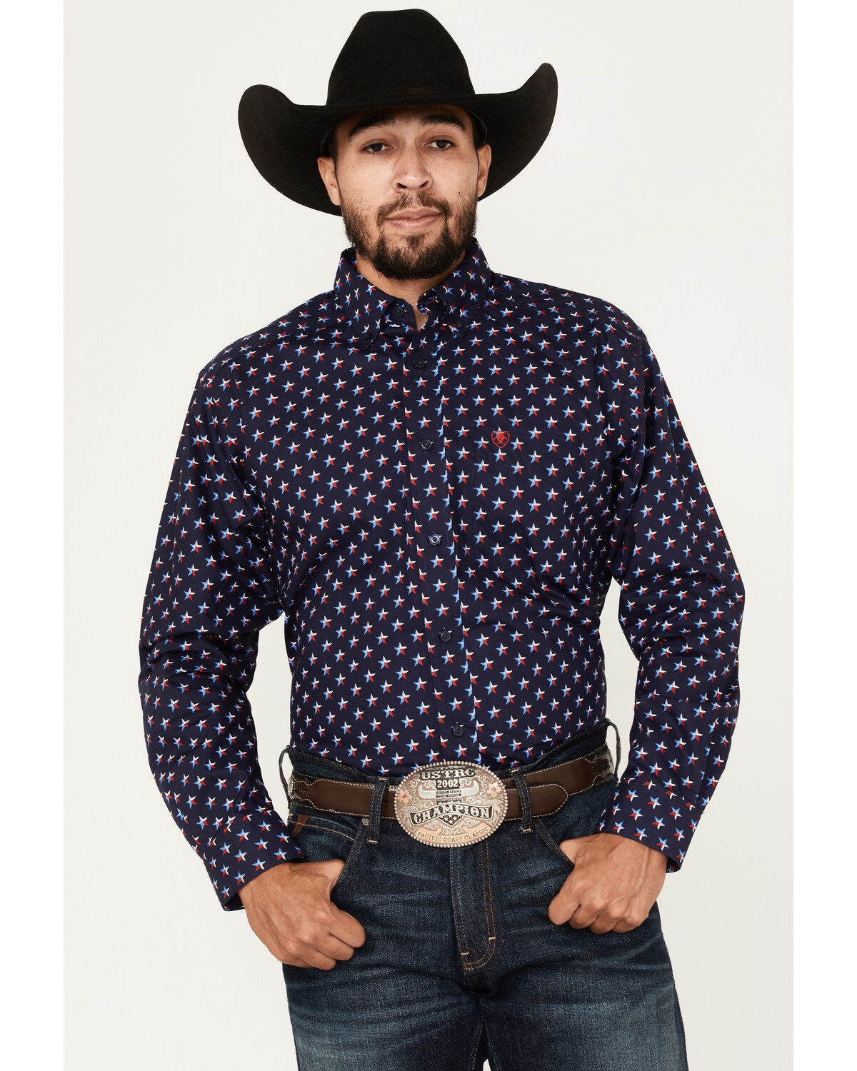 Ariat Men's Nossen Texas Star Print Button-Down Western Shirt