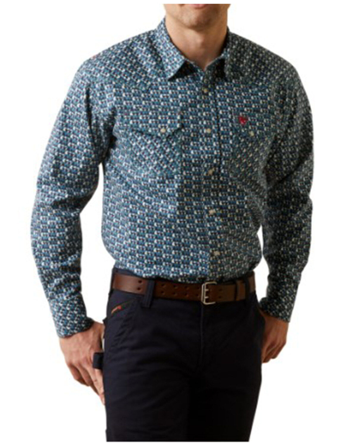 Ariat Men's FR Earp Retro Print Long Sleeve Snap Work Shirt