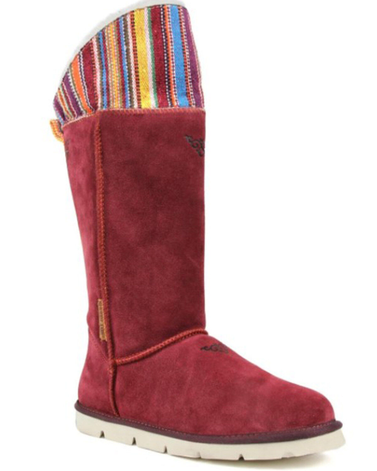 Superlamb Women's Mongol Serape Foldable Cuff Pull On Casual Boots - Round Toe