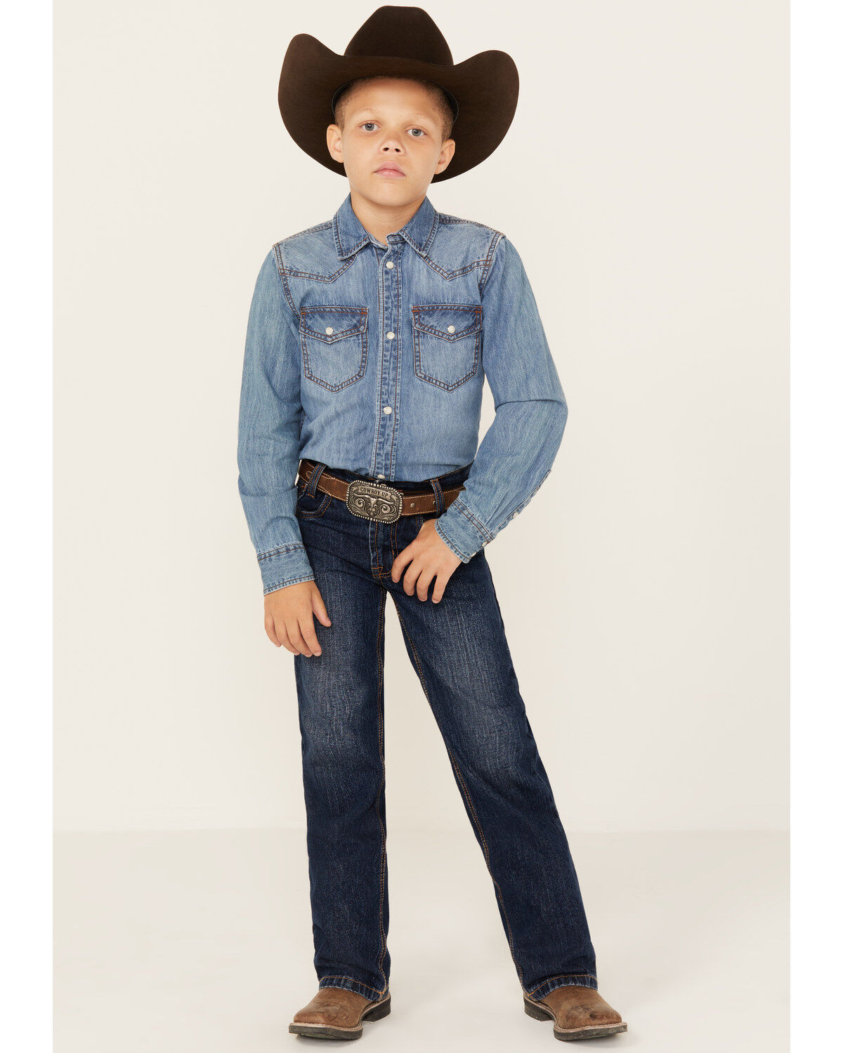 Cinch Boys' White Label Slim Straight Denim Jeans