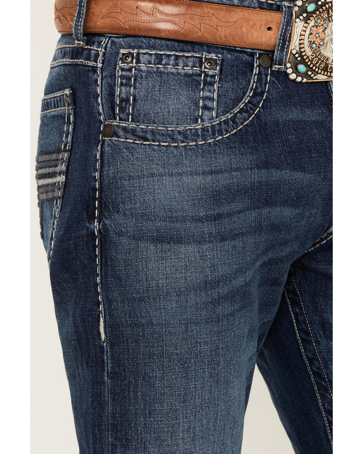 Rock 47 by Wrangler Men's Allenbrook Dark Wash Slim Straight Stretch Denim Jeans