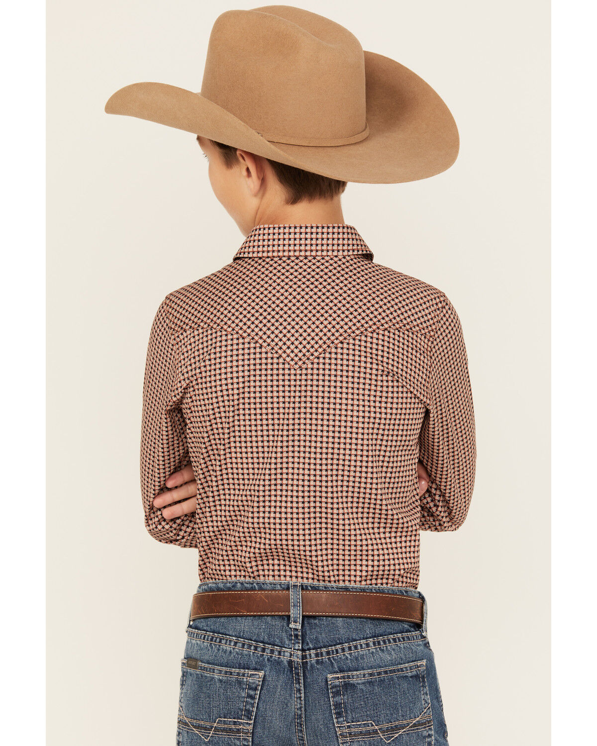 Cody James Boys' Ramon Plaid Print Long Sleeve Snap Western Shirt