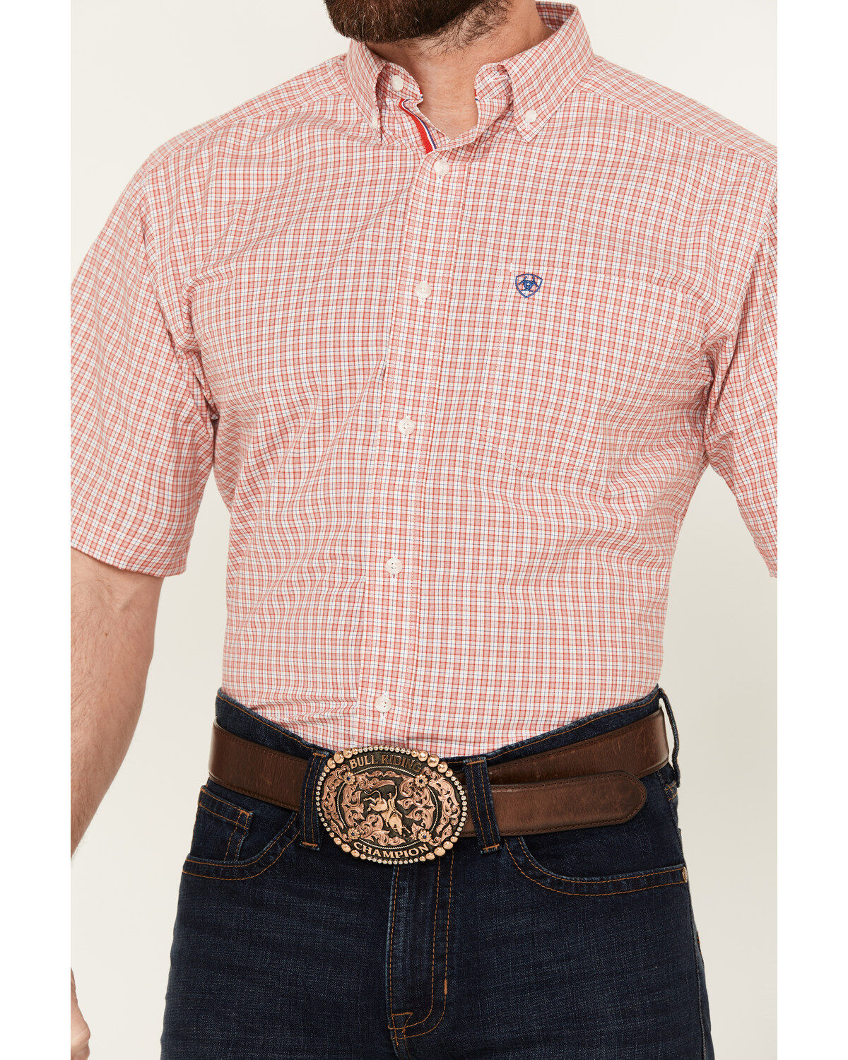 Ariat Men's Duke Plaid Print Short Sleeve Button-Down Performance Western Shirt