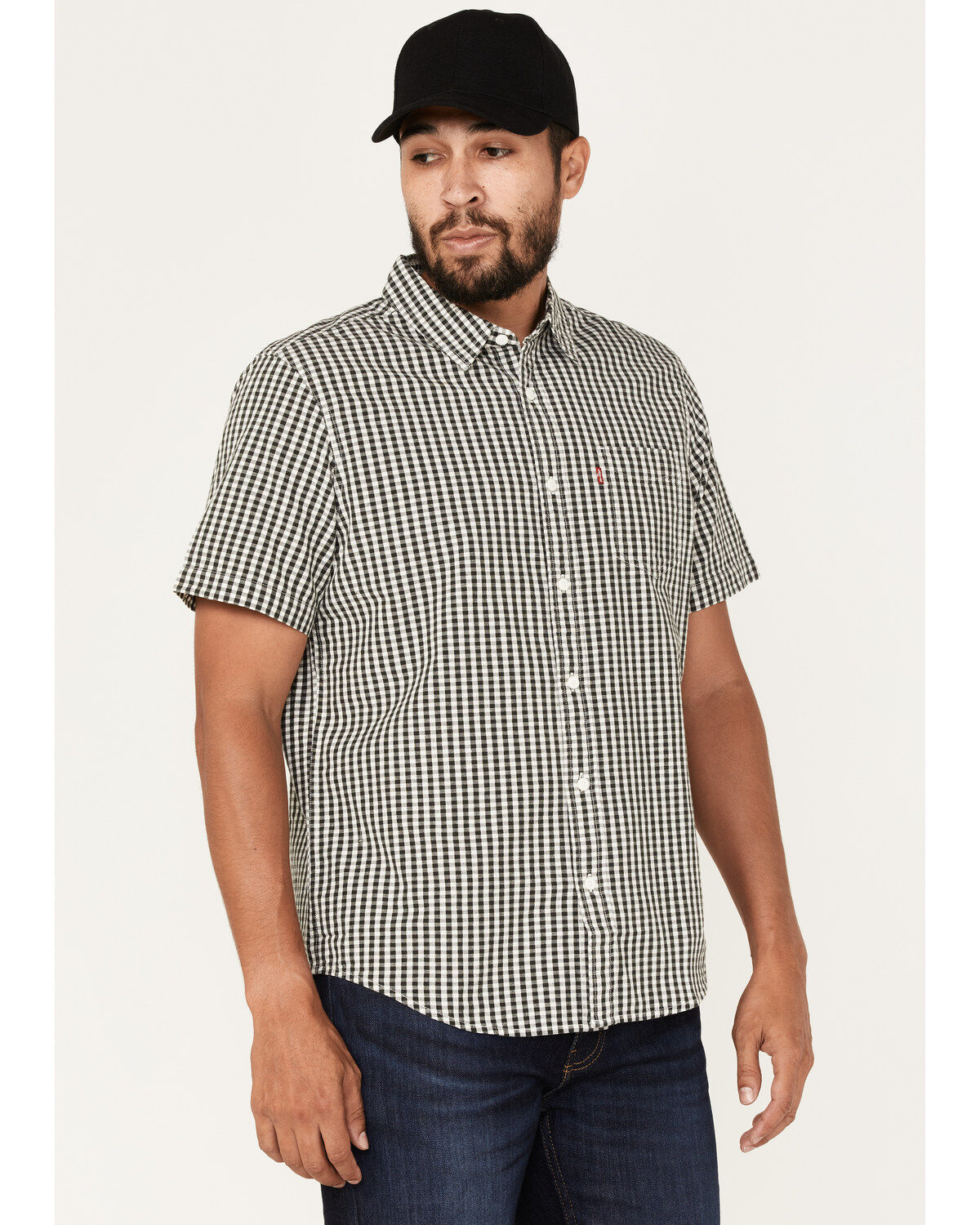 Levi's Men's Classic 1 Pocket Checker Short Sleeve Button Down Shirt