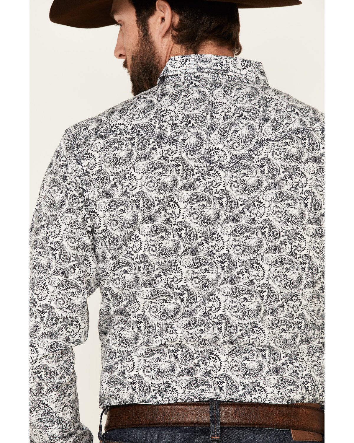 Moonshine Spirit Men's Ricochet Paisley Print Long Sleeve Snap Western Shirt
