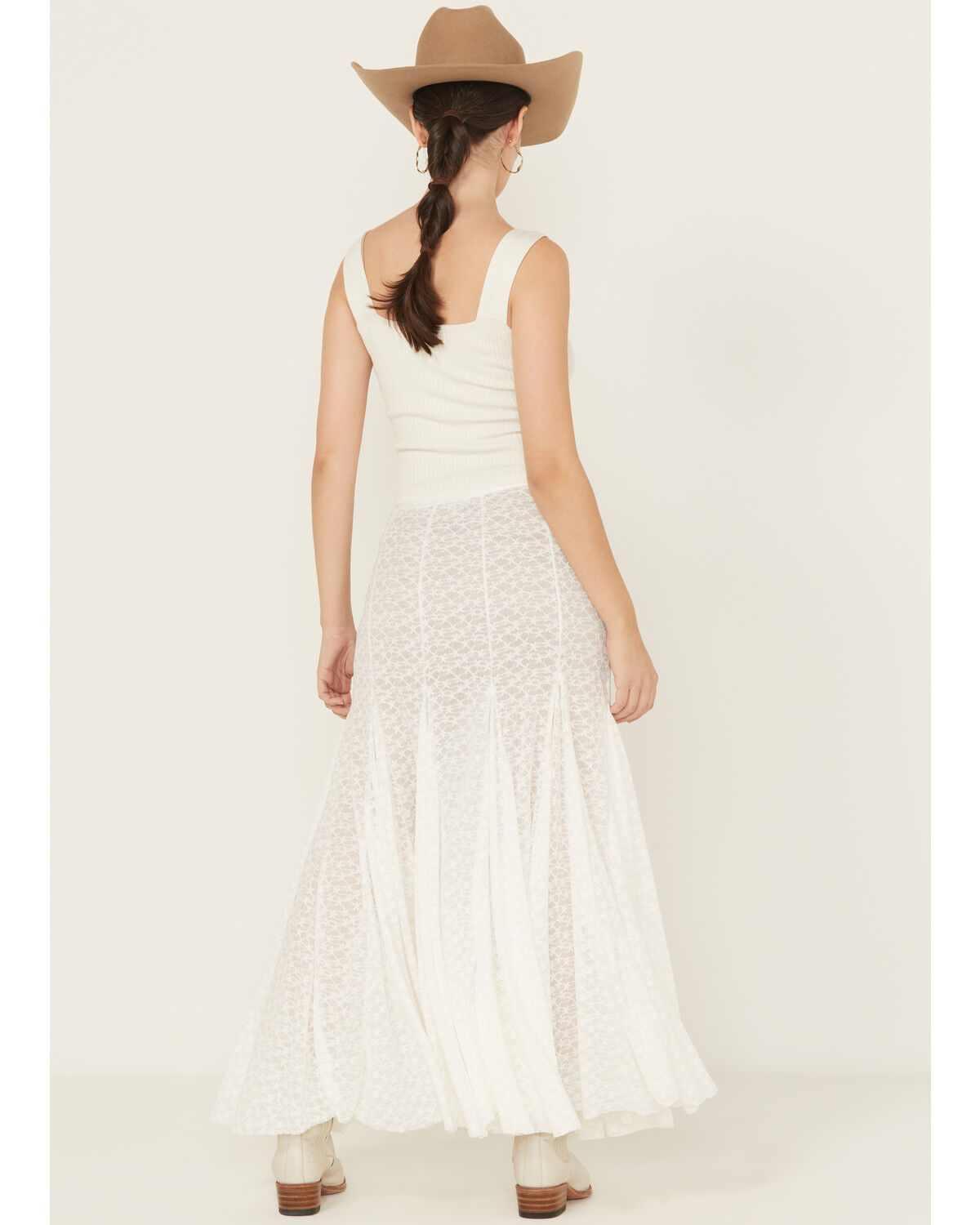 Free People Women's Kiss Kiss Lace Slip Maxi Skirt