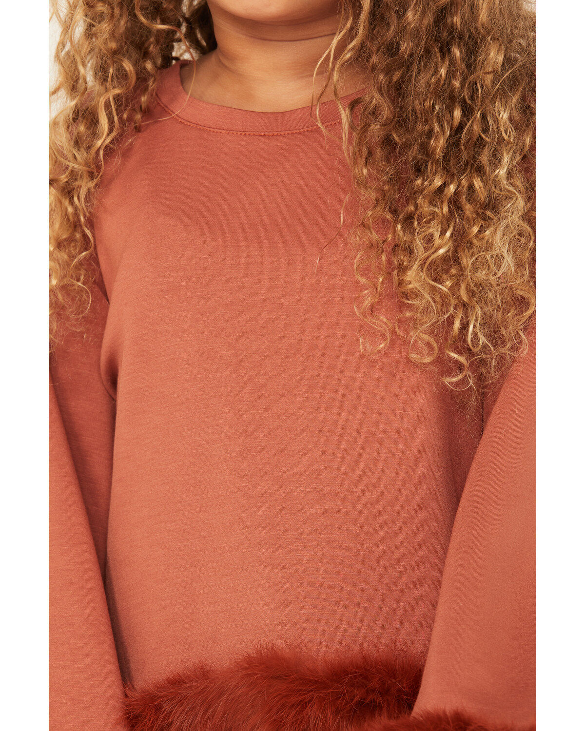 Hayden LA Girls' Fur Trimmed Sweater