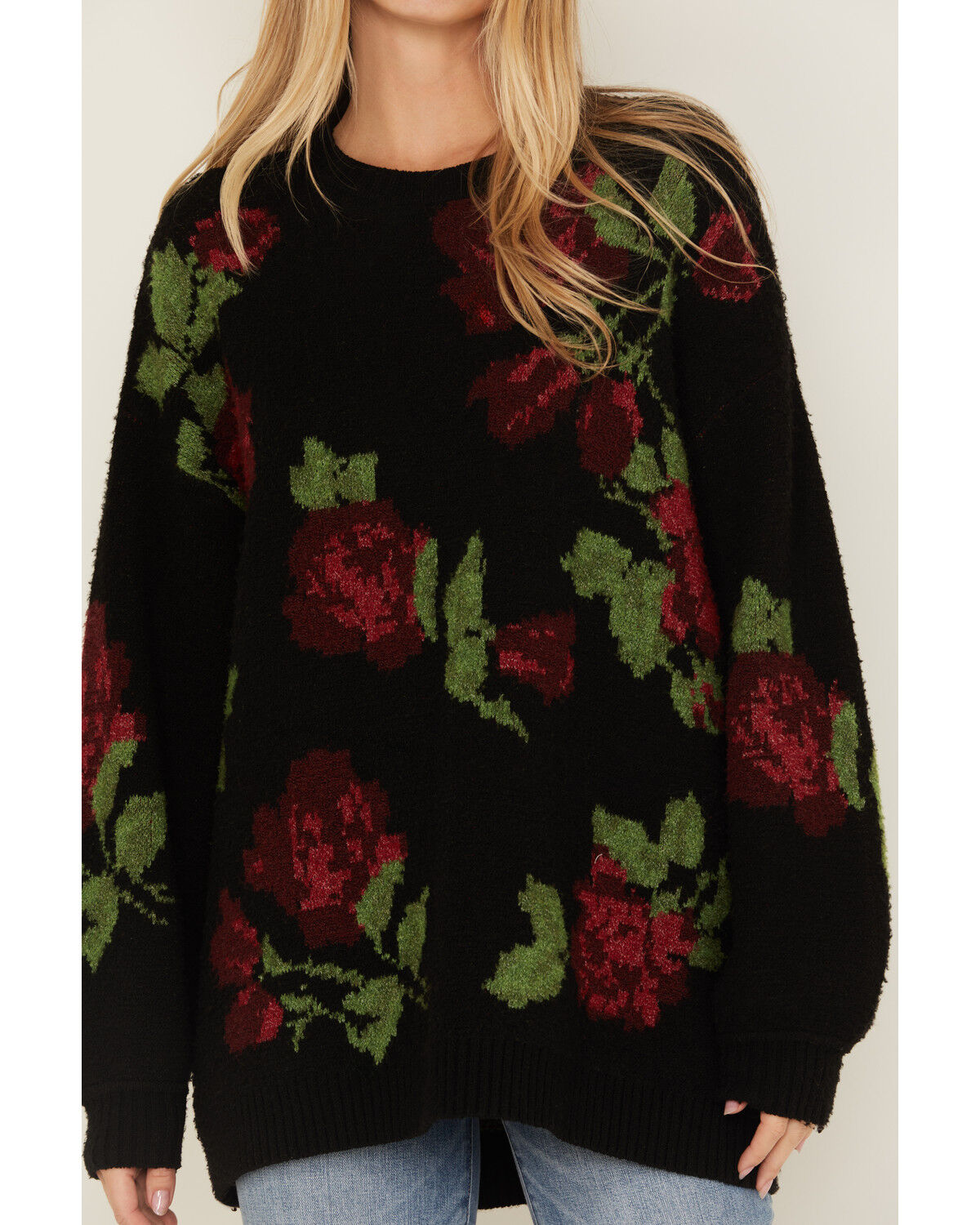 Show Me Your Mumu Women's Rose Print Sweater