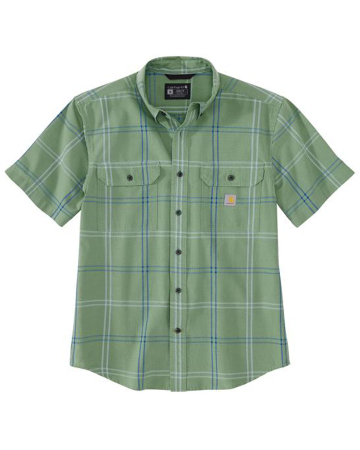 Carhartt Men's Loose Fit Midweight Plaid Print Short Sleeve Button-Down Shirt