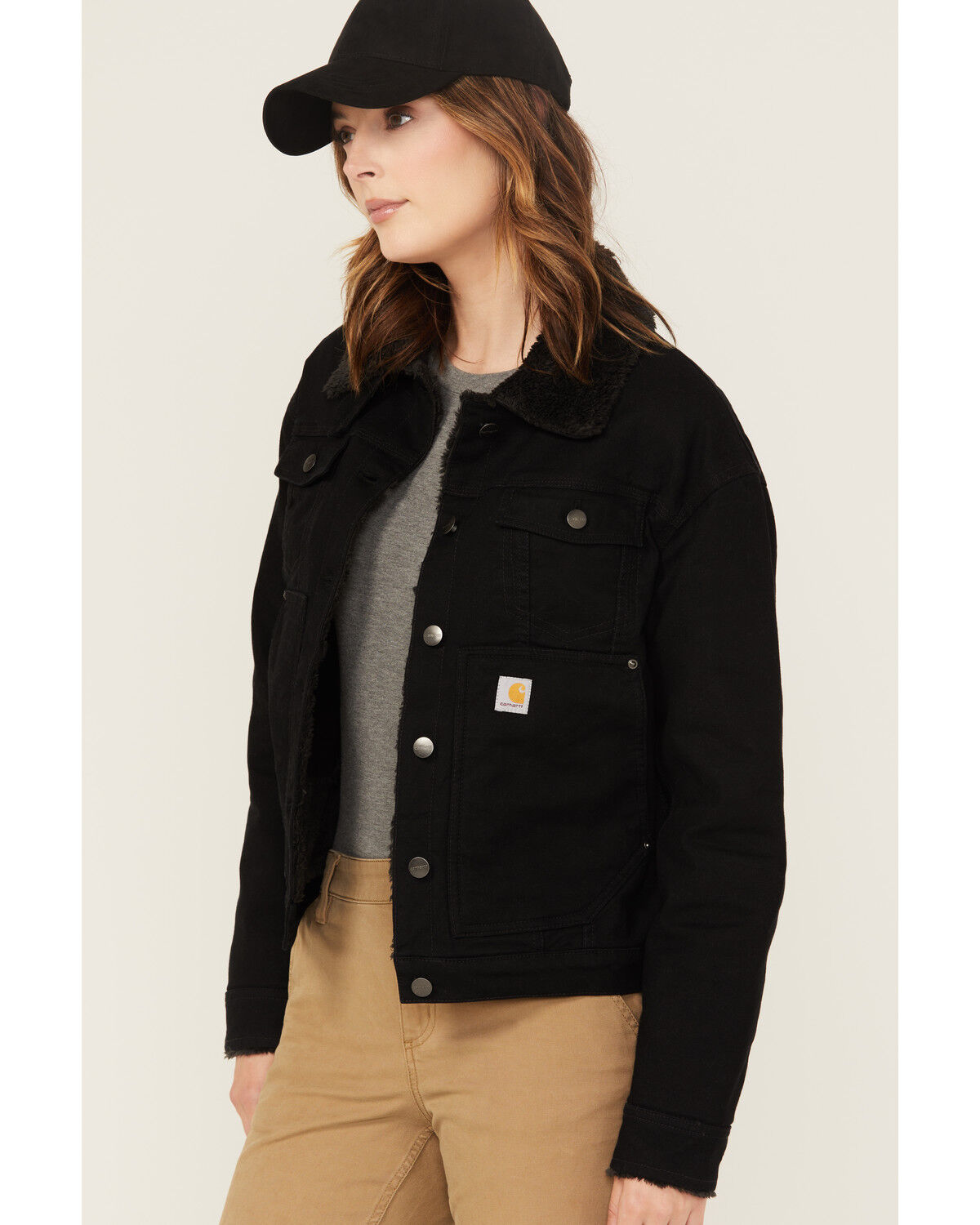 Carhartt Women's Rugged FleX™ Loose Fit Canvas Sherpa Lined Work Jacket