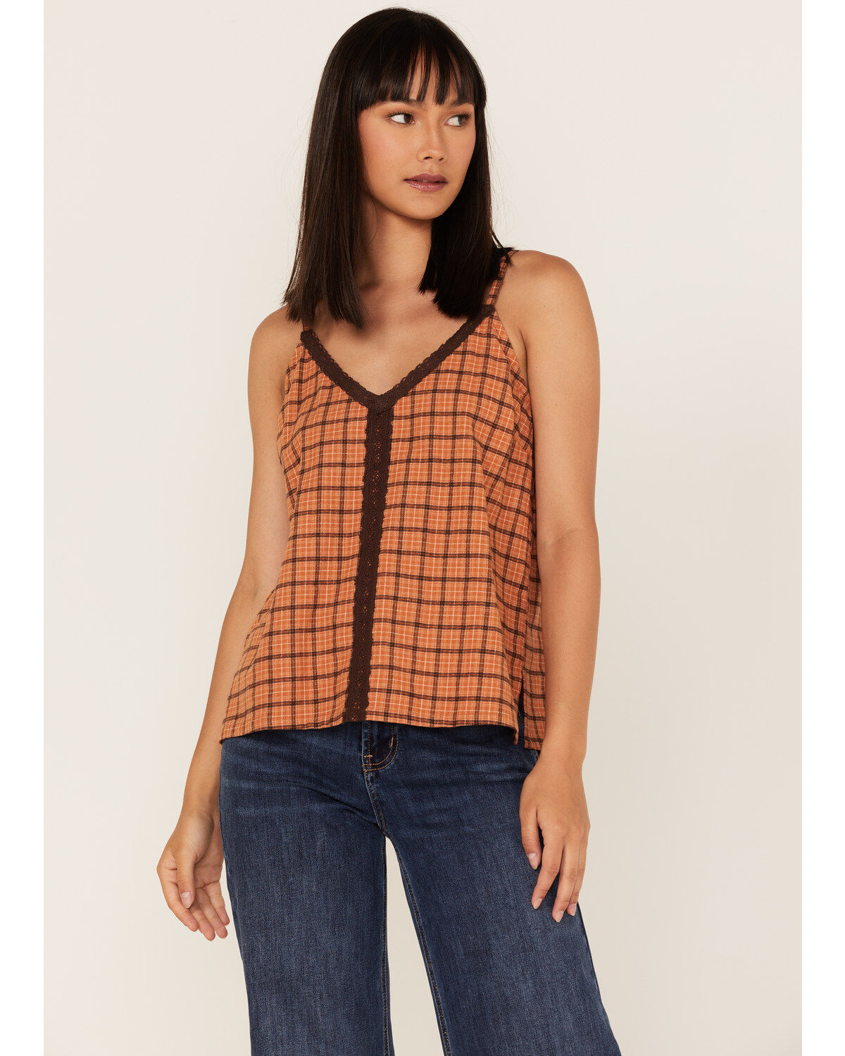 Cleo + Wolf Women's Plaid Print Flannel Tank Top