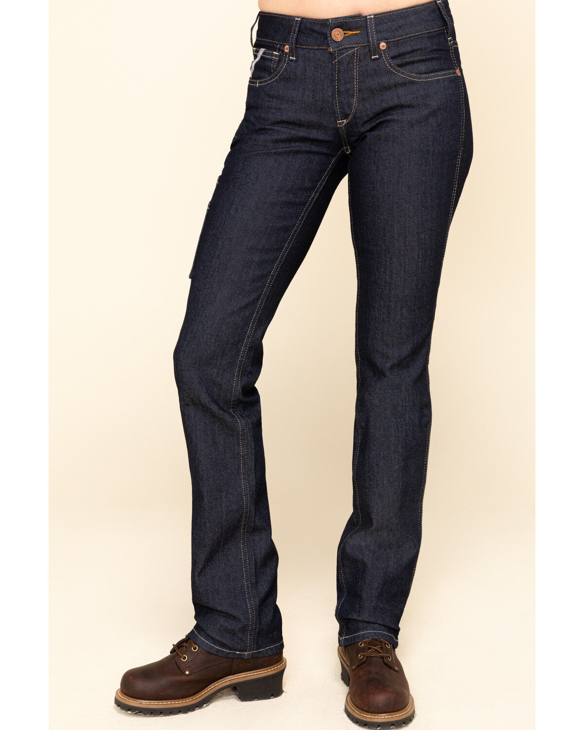 Ariat Women's Rebar Mid Rise Durastretch Raven Rinse Work Straight Jeanss