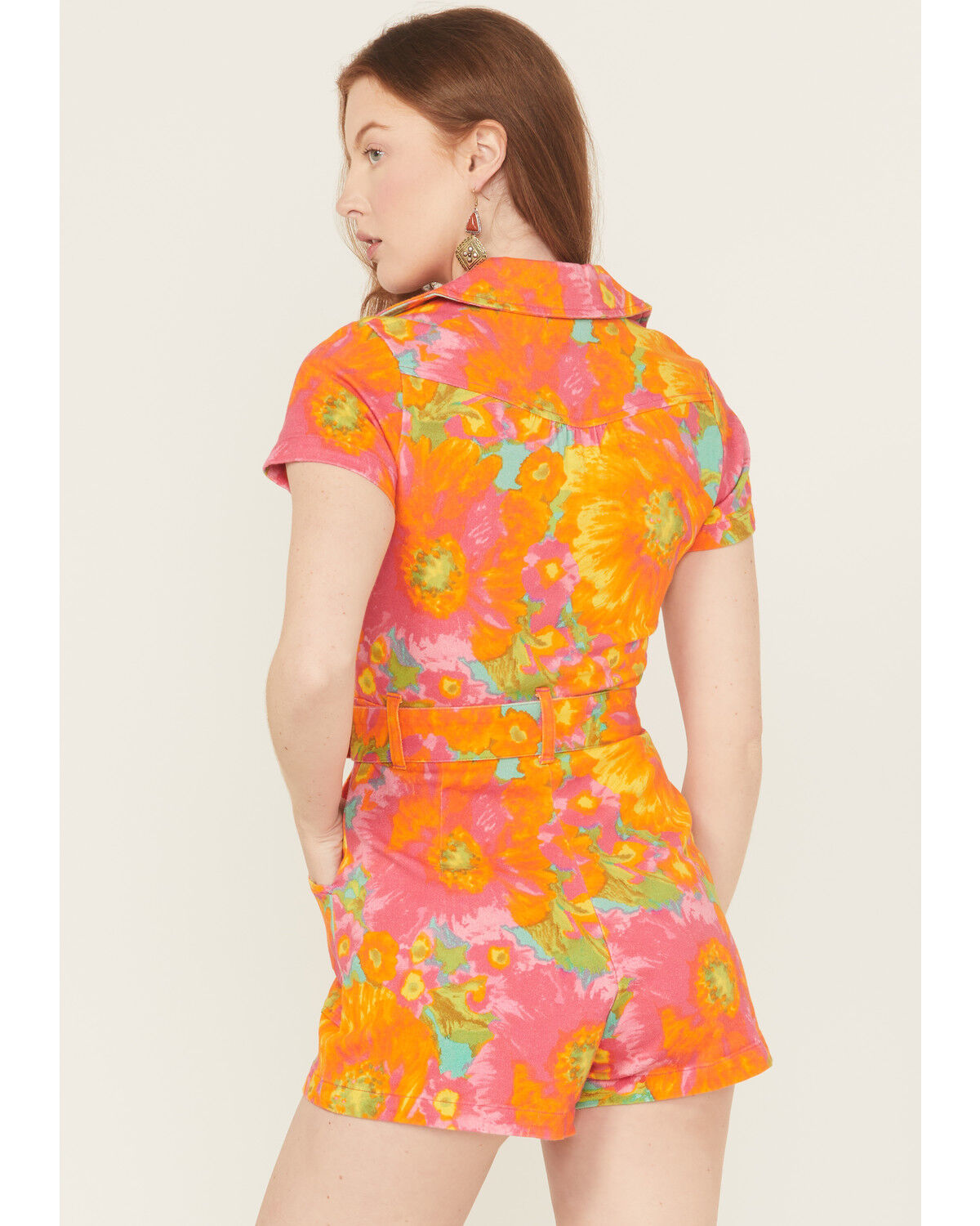 Show Me Your Mumu Women's Outlaw Floral Print Short Sleeve Romper