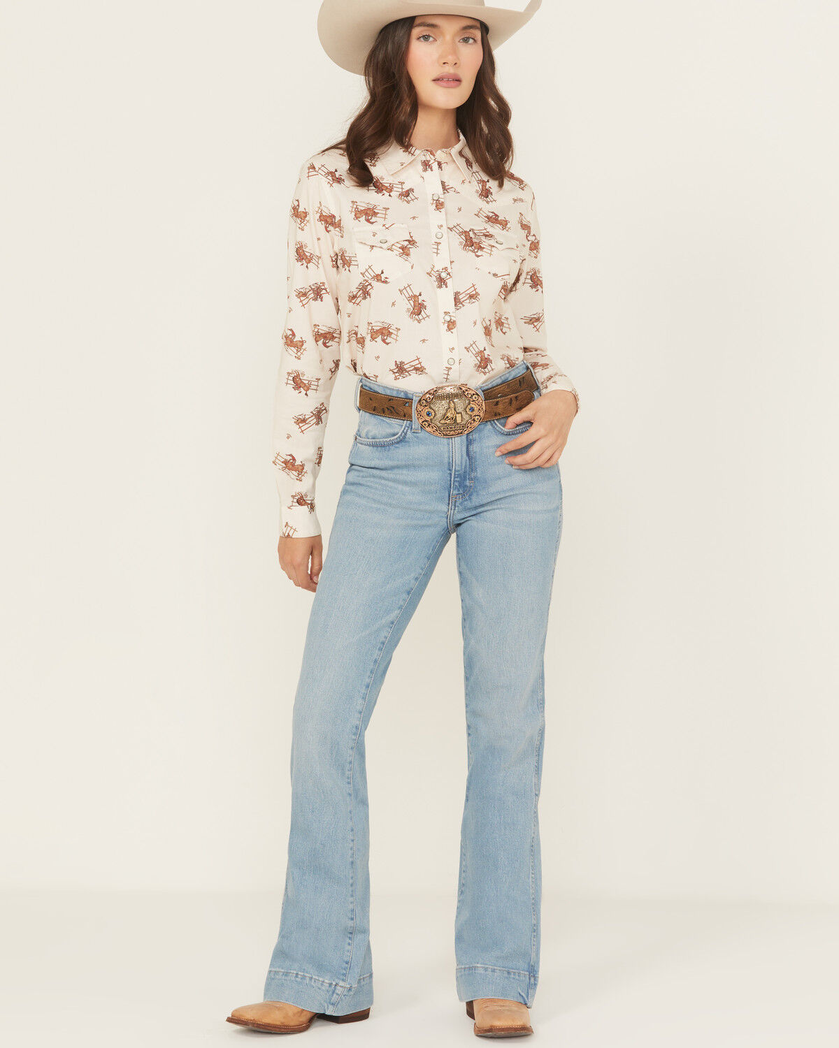 Wrangler Retro Women's Jordyn Medium Wash Mid Rise Bailey Trouser Stretch Denim Jeans