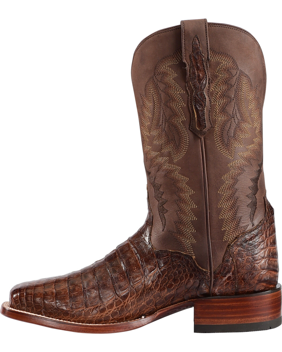 El Dorado Men's Handmade Caiman Belly Stockman Boots - Broad Square Toe