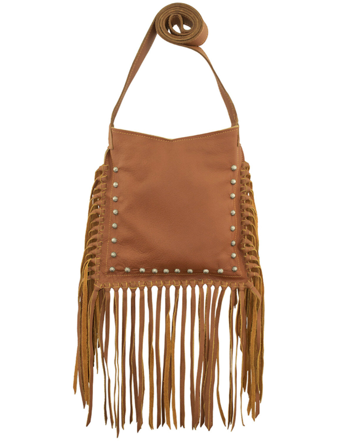 American West Women's Studded Fringe Crossbody Messenger
