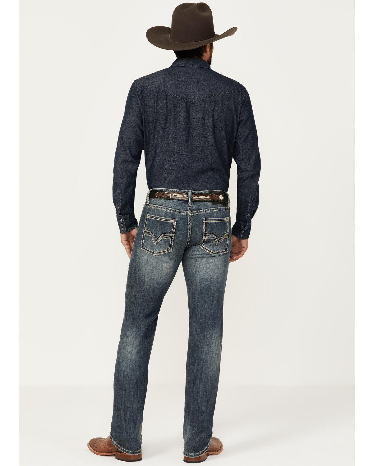 Rock & Roll Denim Men's Revolver Medium Vintage Wash Slim Straight Reflex Denim Jeans