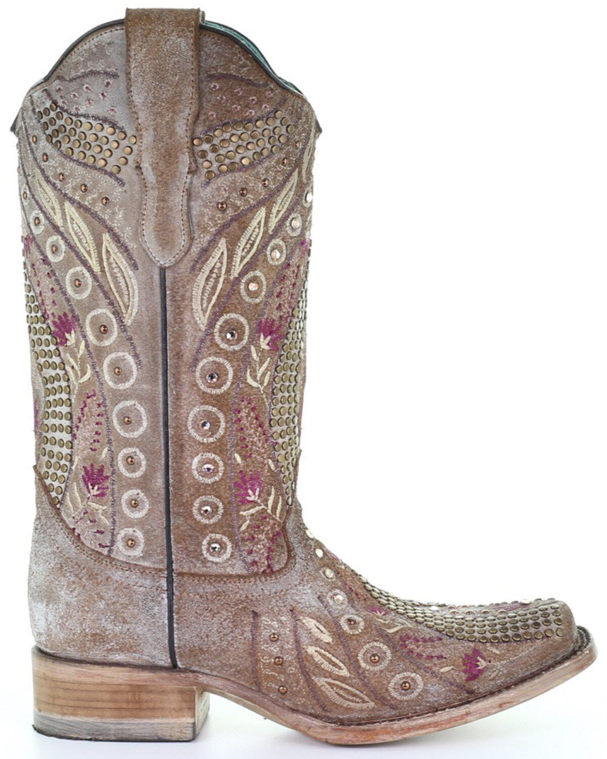 Corral Women's Flowered Embroidery Western Boots - Square Toe