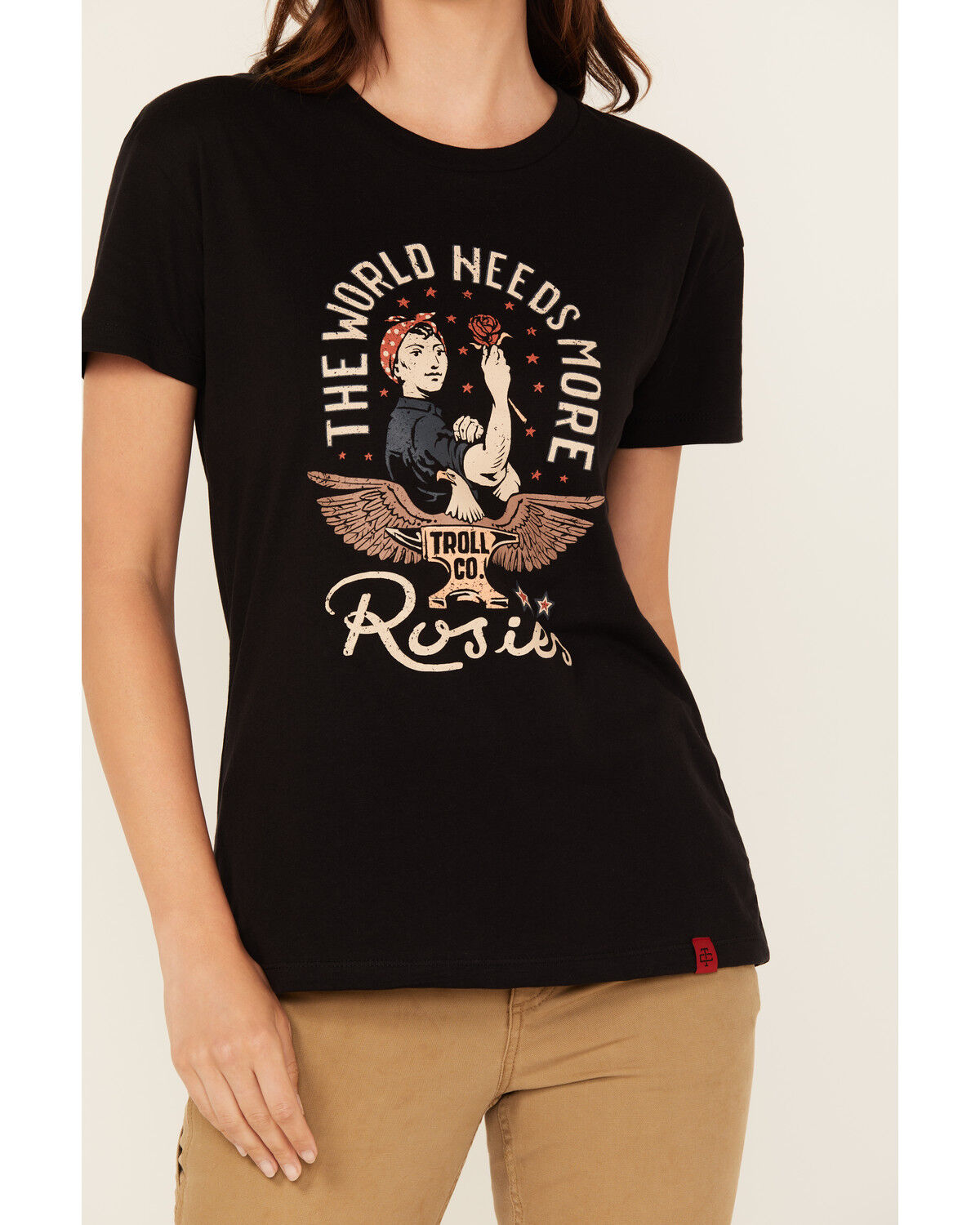 Troll Co Women's Rose Short Sleeve Graphic Tee