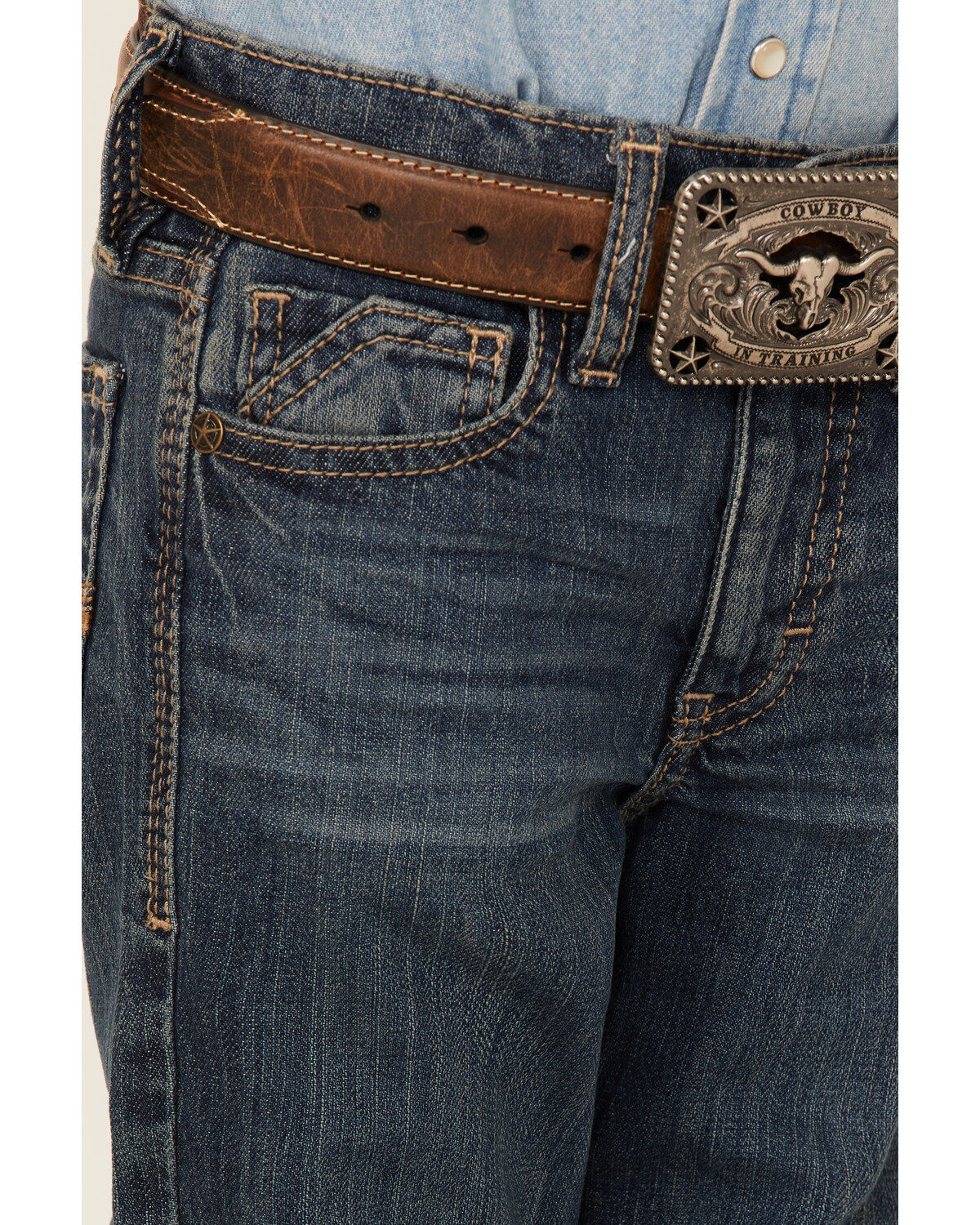 Cody James Little Boys' Saguaro Dark Wash Mid Rise Stretch Slim Bootcut Jeans - Sizes 4-8