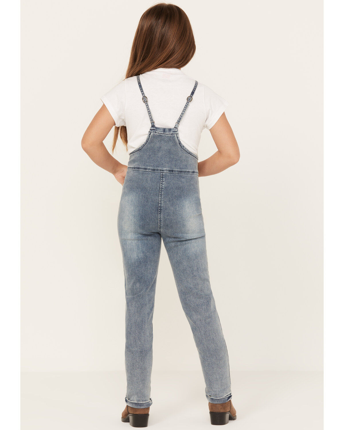 Hayden Girls' Medium Wash Denim Overalls