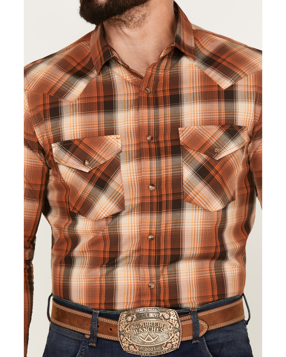 Pendleton Men's Frontier Plaid Long Sleeve Snap Western Shirt