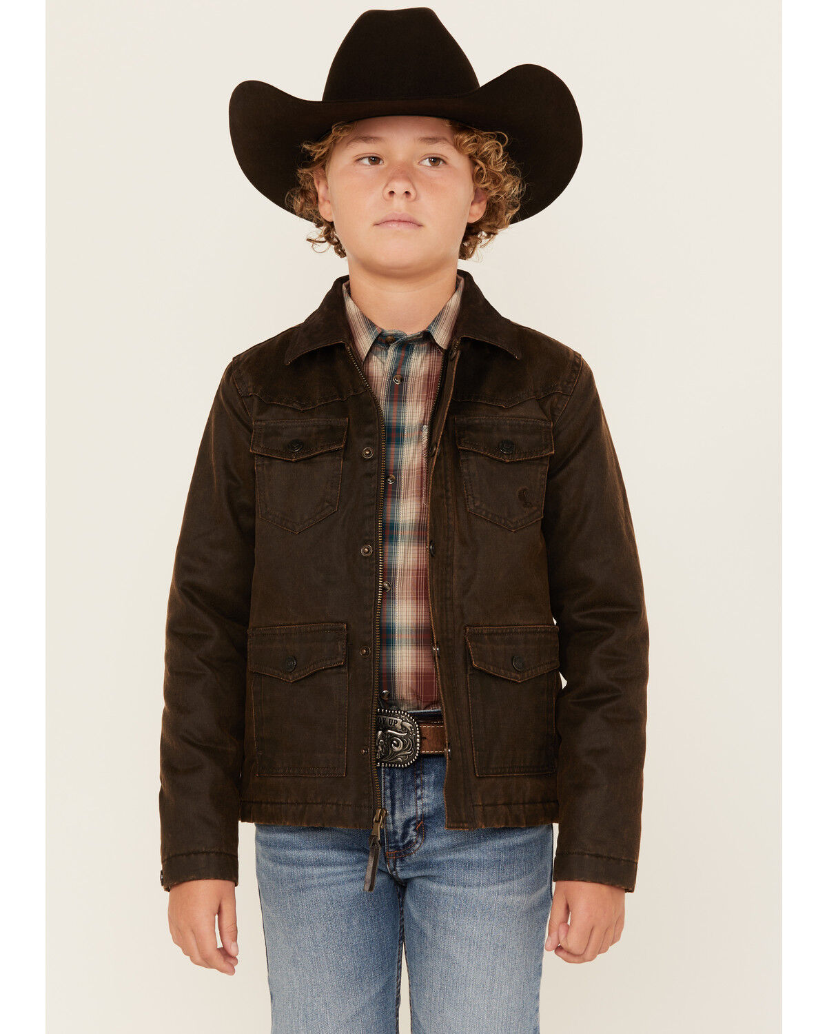Cody James Boys' Road Dust Oil Skin Jacket