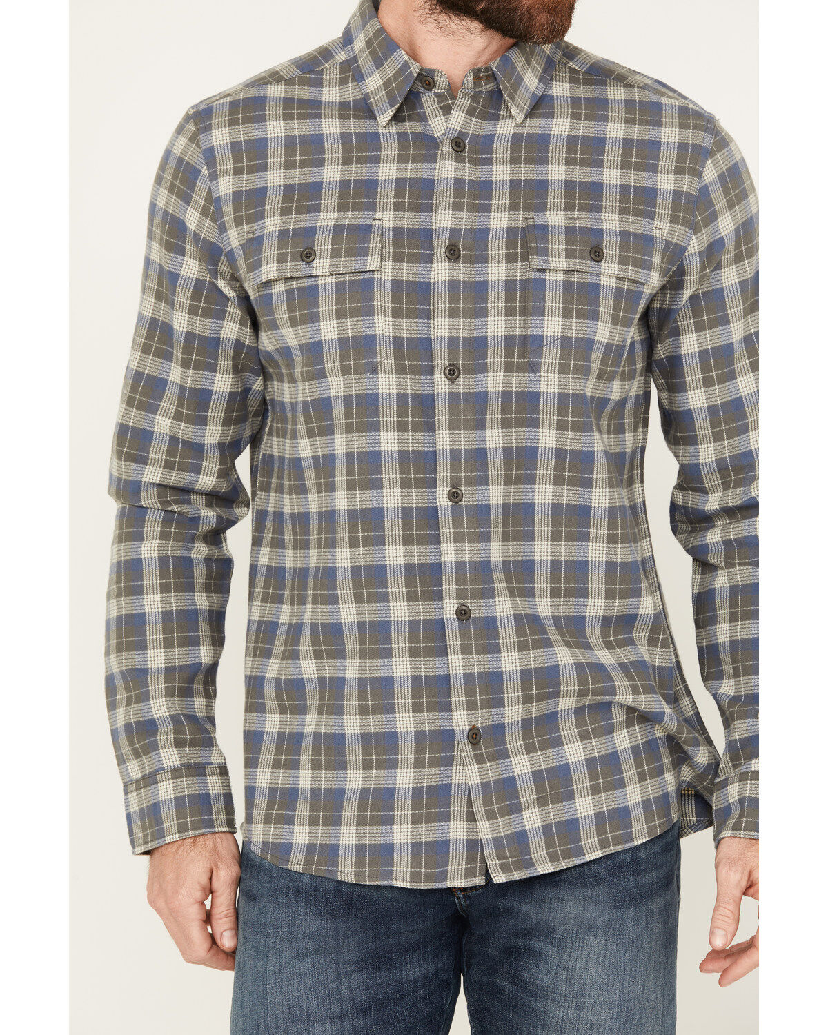 Brothers and Sons Men's Bowie Everyday Plaid Print Long Sleeve Button Down Flannel Shirt