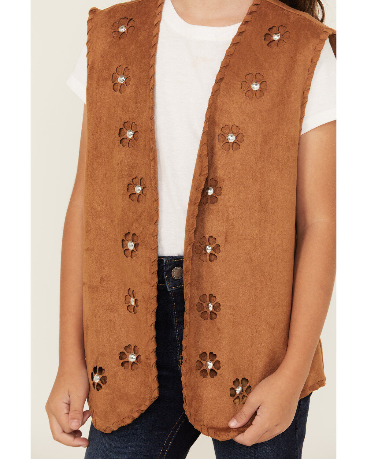 Fornia Girls' Studded Floral Vest