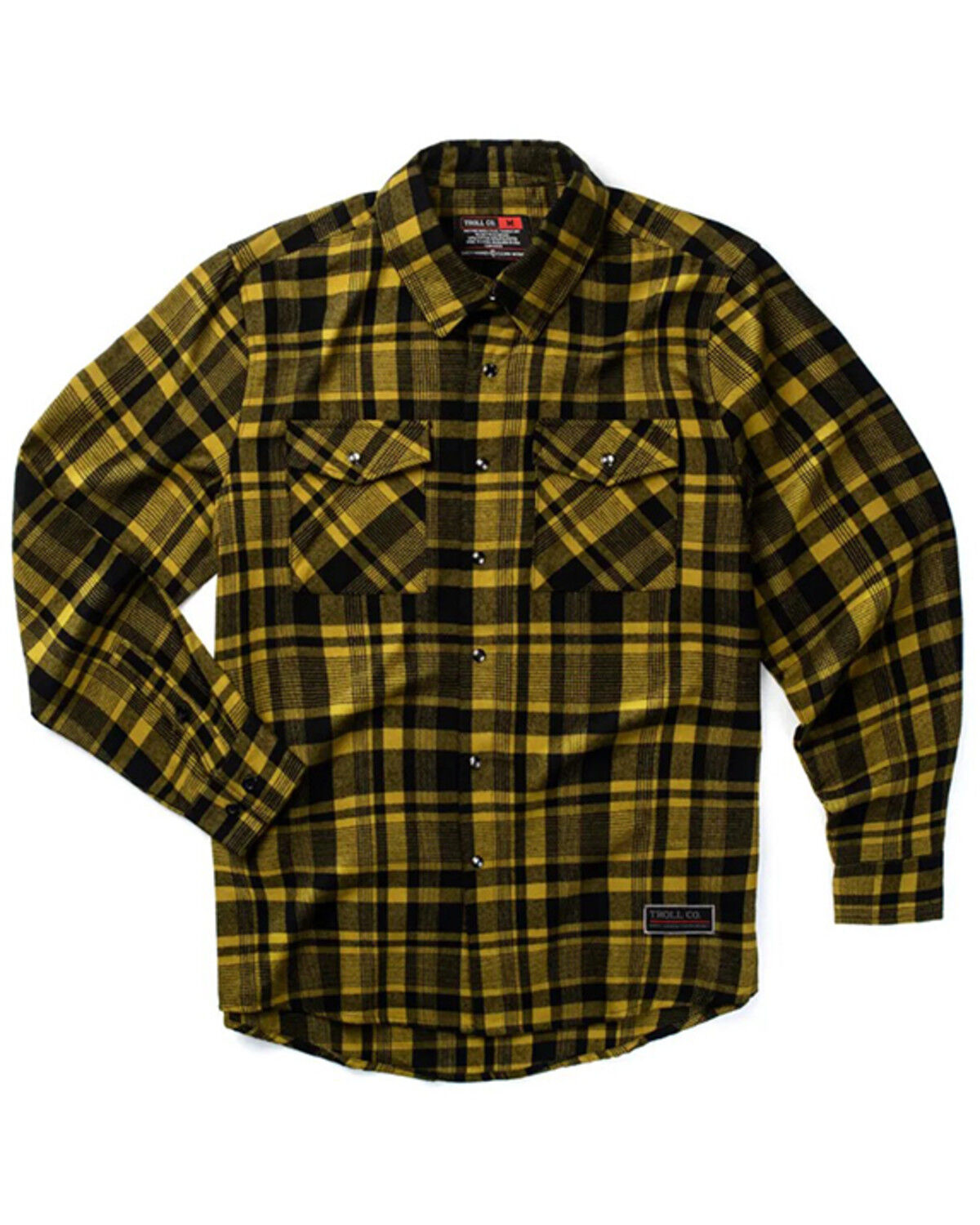 Troll Co Men's Oliver Plaid Print Long Sleeve Pearl Snap Flannel Shirt