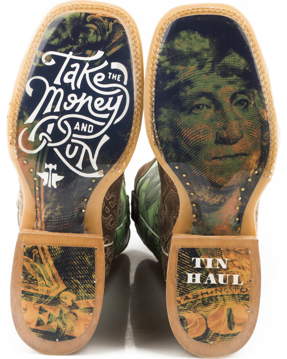 Tin Haul Men's Duece Take The Money And Run Western Boots - Broad Square Toe