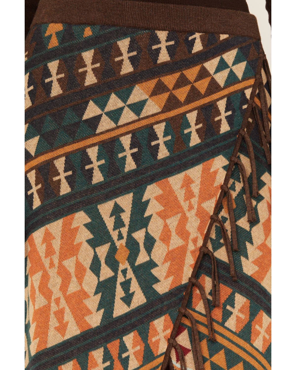 Tasha Polizzi Women's Southwestern Print Tassel Midi Joss Skirt
